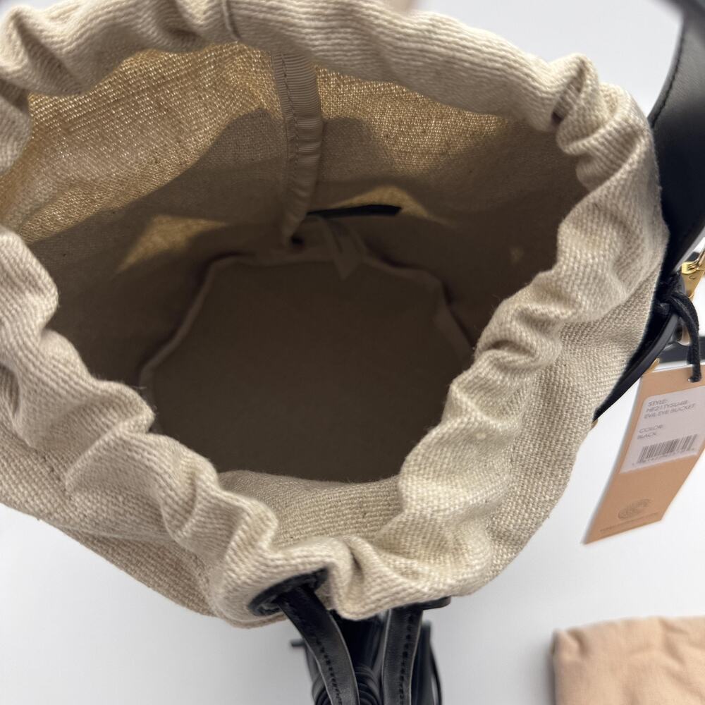 Rebecca Minkoff Evil Eye Bucket Bag Studded Leather Canvas Crossbody Black NEW - Picture 11 of 16